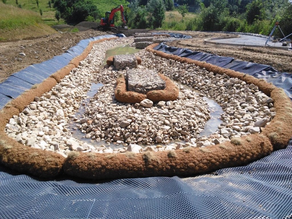 Charca para aves en Kutxa Ekogunea, Gipuzkoa